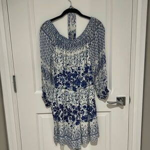 Anthropology off the shoulder romper with pockets